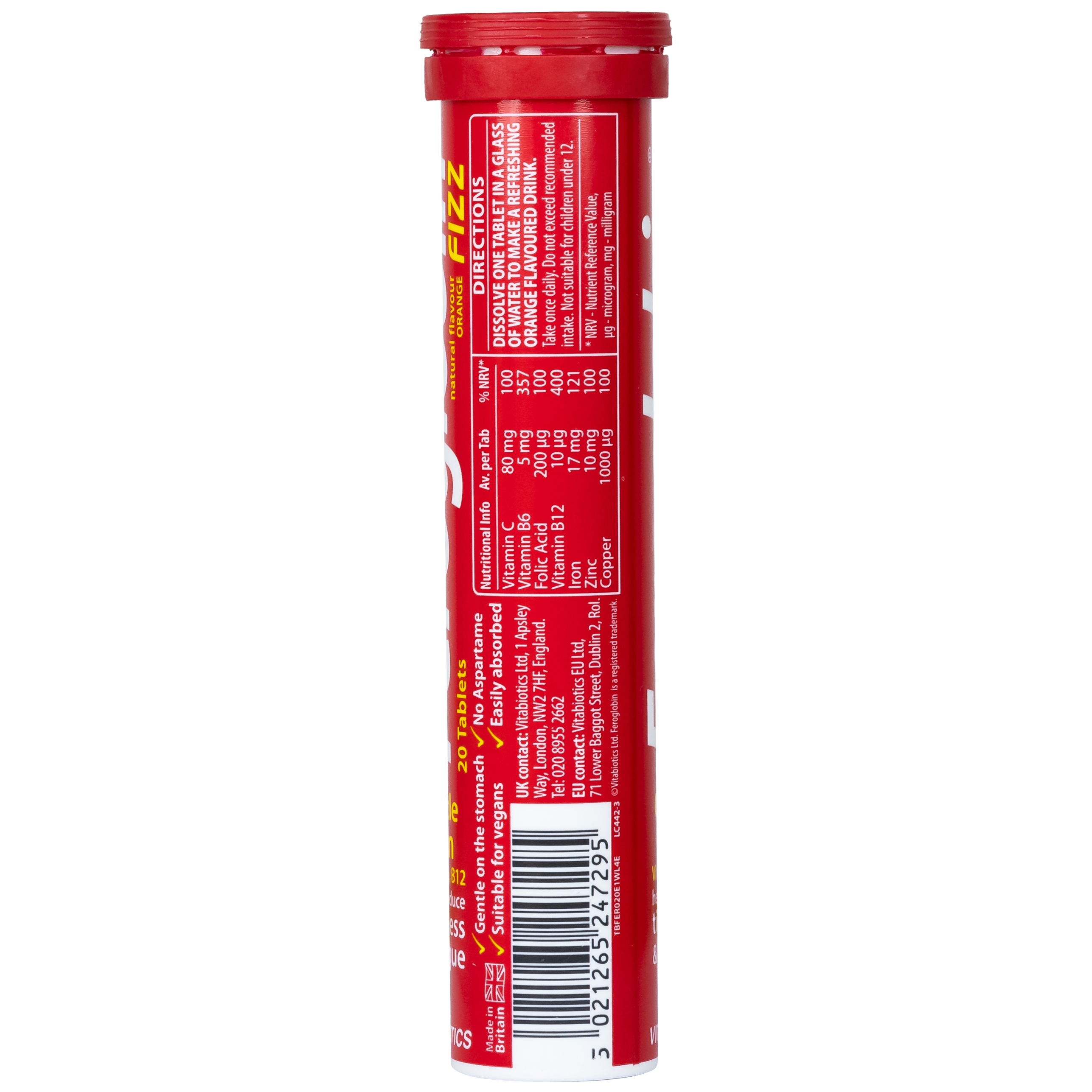 Hình ảnh Viên uống Vitabiotics Feroglobin Fizz giúp cơ thể tăng tạo máu, tăng năng lượng, giảm mệt mỏi (20 viên)