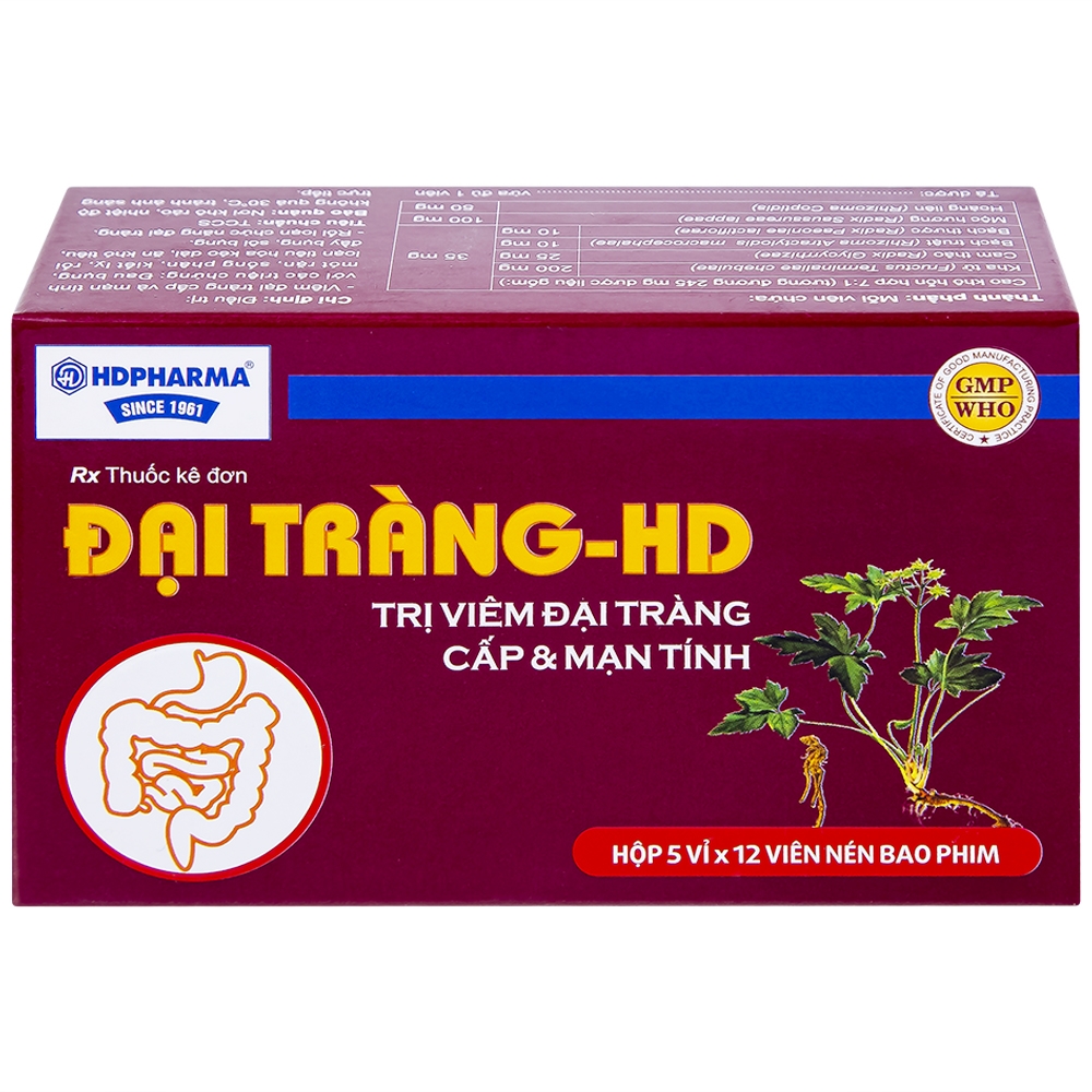 Hình ảnh Thuốc Đại Tràng-HD điều trị viêm đại tràng cấp và mạn tính (5 vỉ x 12 viên)