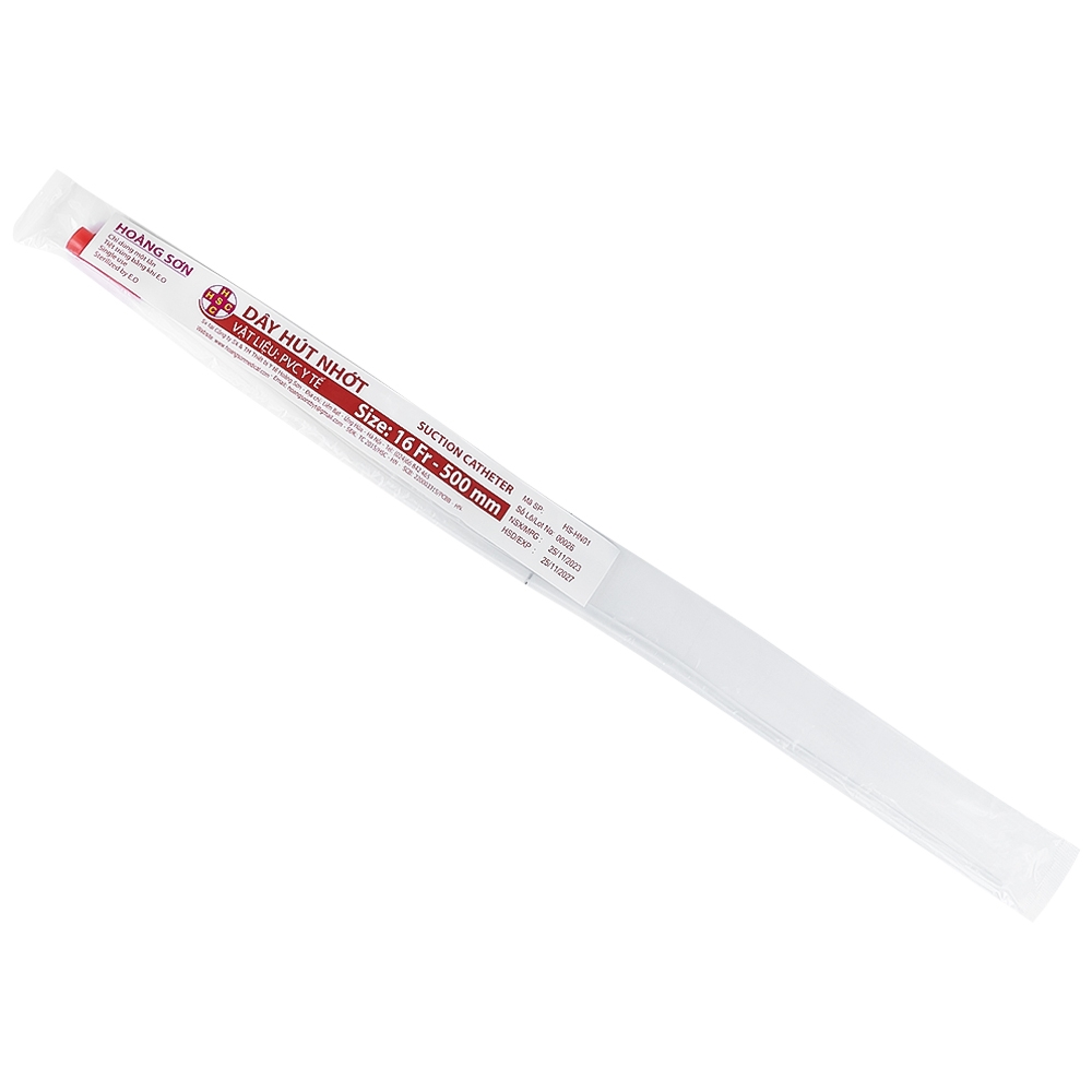 Hình ảnh Dây hút nhớt Hoàng Sơn size 16 fr dùng để hút dịch đờm trong khoang mũi, miệng, họng (500 mm)
