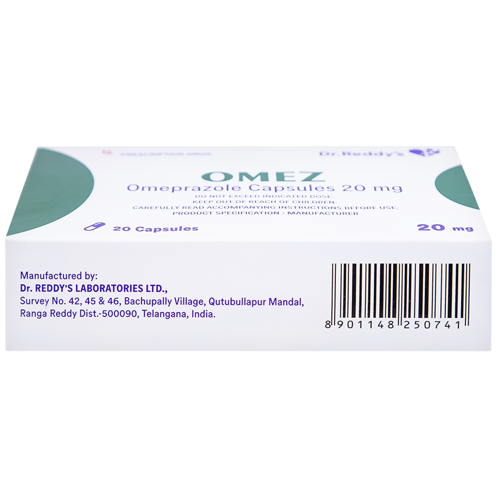 Hình ảnh Viên nang cứng Omez 20mg Dr.Reddy's điều trị và dự phòng tái phát loét tá tràng (2 vỉ x 10 viên)