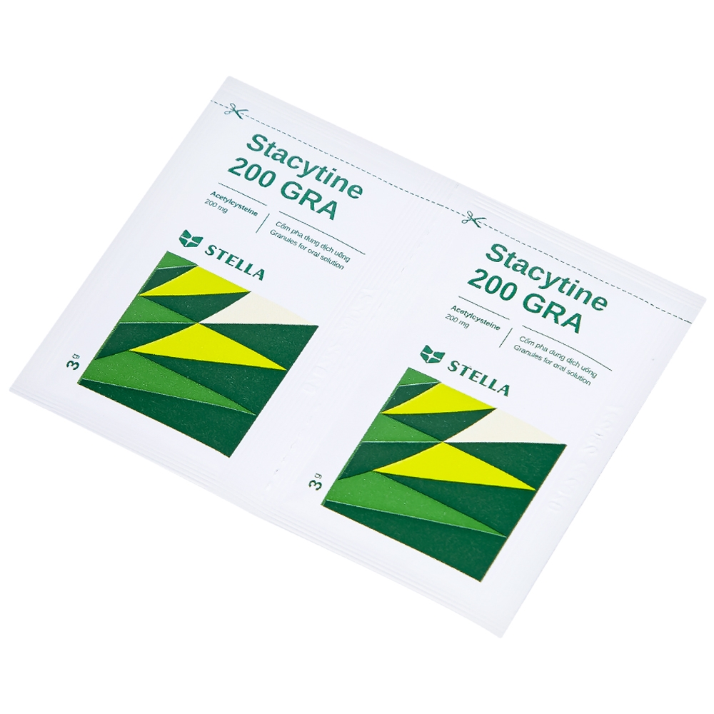 Hình ảnh Cốm pha dung dịch uống Stacytine 200 GRA Stella tiêu nhầy, long đờm (20 gói)