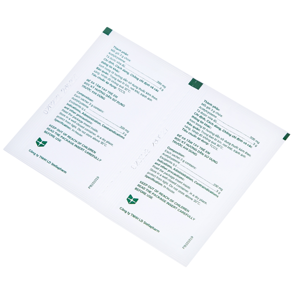 Hình ảnh Cốm pha dung dịch uống Stacytine 200 GRA Stella tiêu nhầy, long đờm (20 gói)