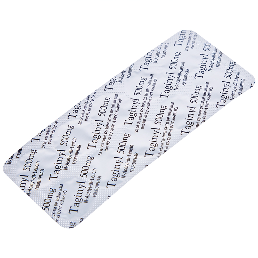 Hình ảnh Thuốc Taginyl 500mg Thành Nam điều trị triệu chứng cơn chóng mặt (2 vỉ x 10 viên)