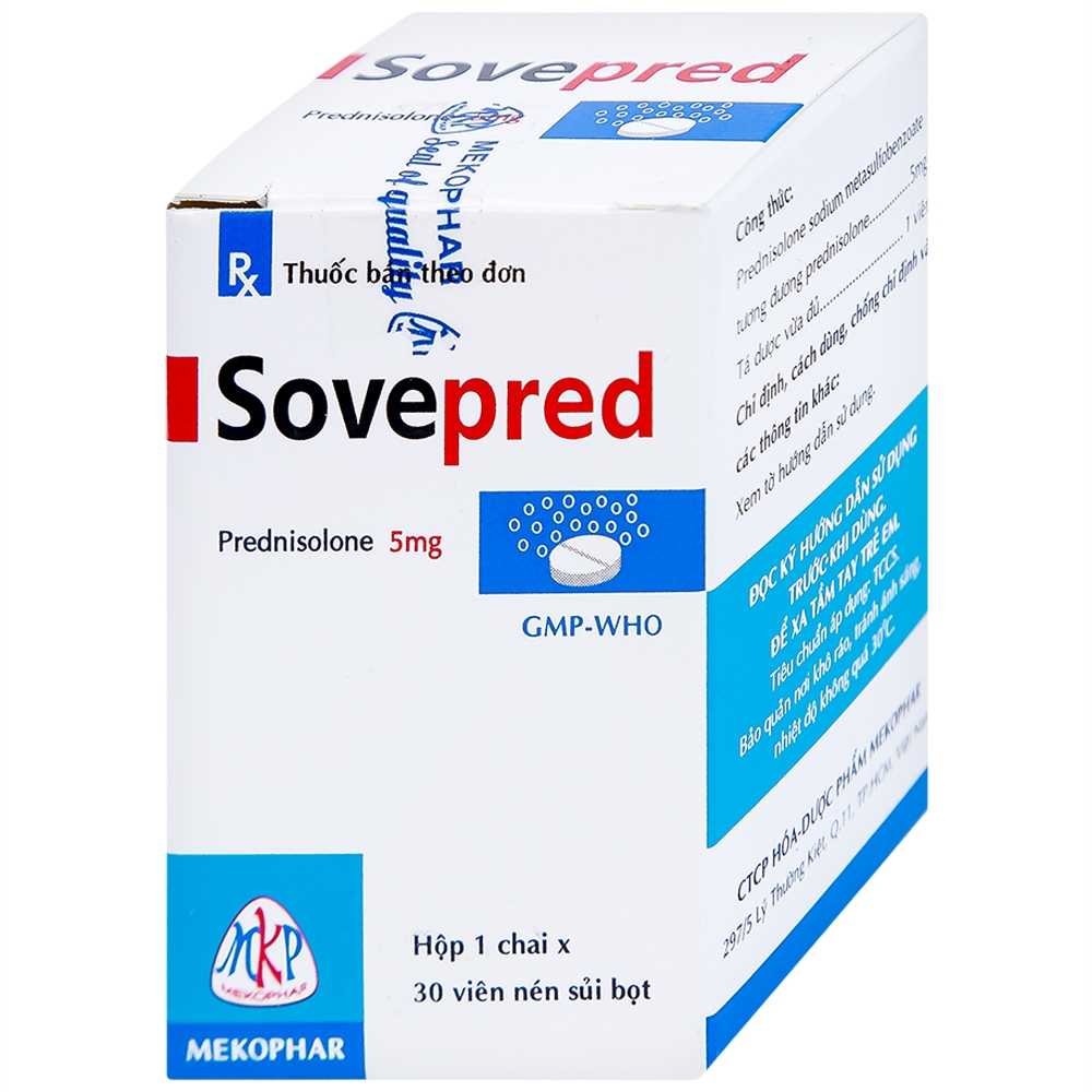 Hình ảnh Viên sủi Sovepred Mekophar điều trị viêm khớp dạng thấp, lupus ban đỏ toàn thân (30 viên) 
