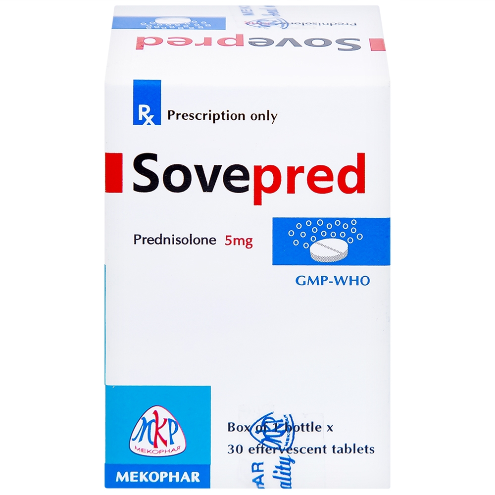Hình ảnh Viên sủi Sovepred Mekophar điều trị viêm khớp dạng thấp, lupus ban đỏ toàn thân (30 viên) 