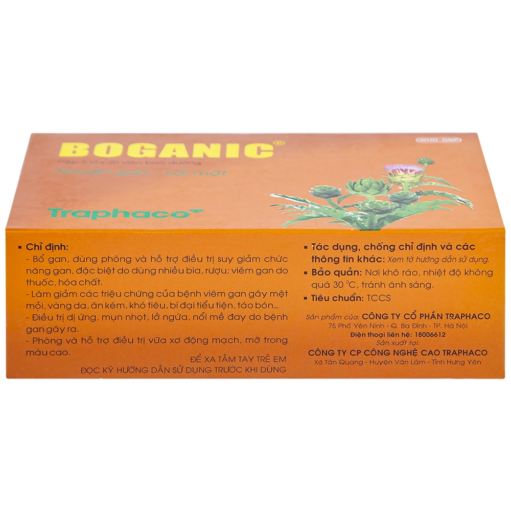 Hình ảnh Thuốc Boganic Traphaco bổ gan, hỗ trợ điều trị suy giảm chức năng gan (5 vỉ x 20 viên)