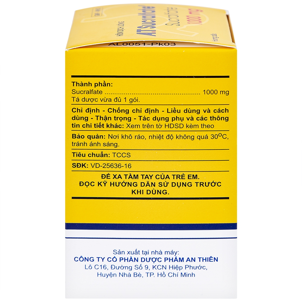 Hình ảnh Hỗn dịch uống A.T Sucralfate 1000mg An Thiên điều trị loét dạ dày tá tràng (20 gói x 5g)