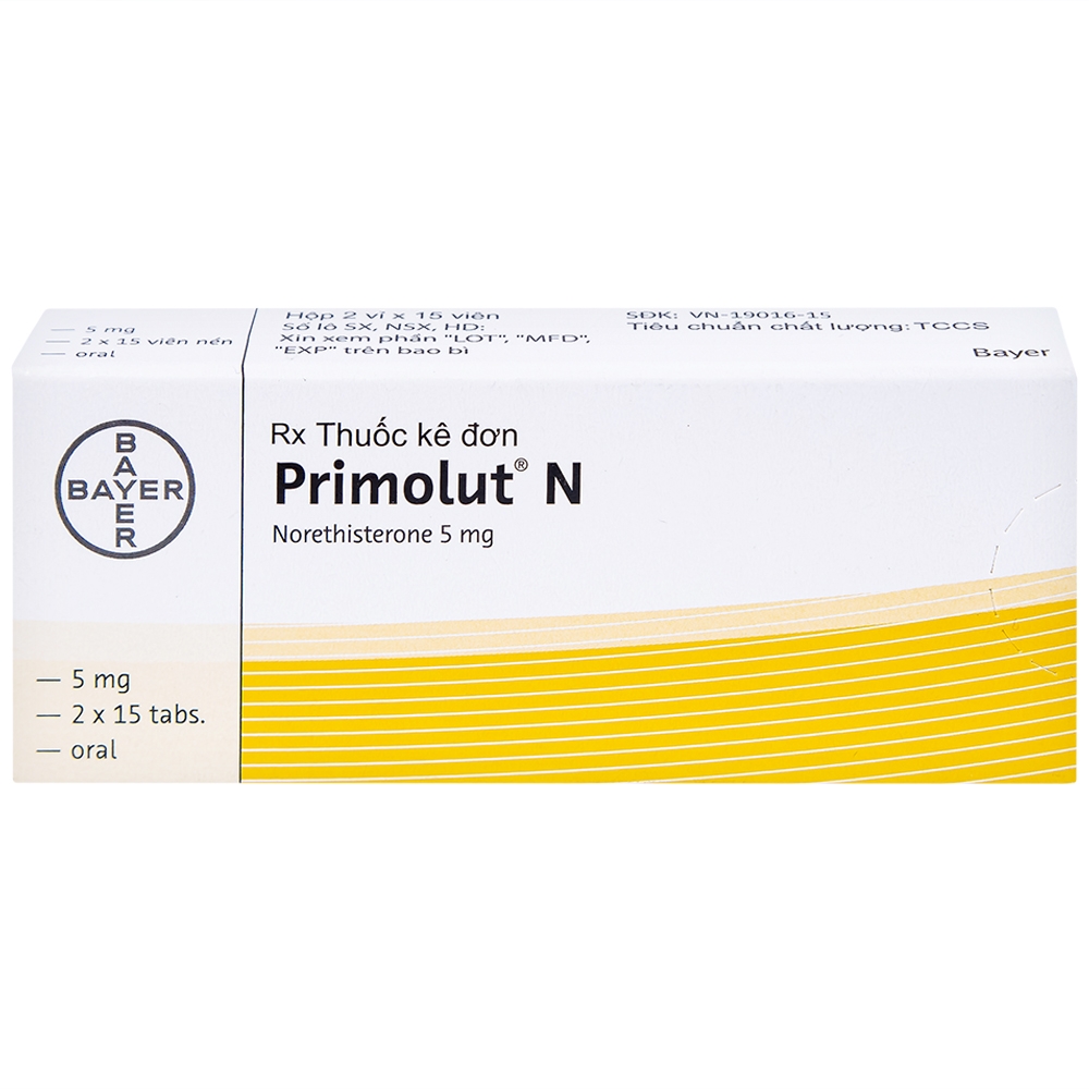 Hình ảnh Thuốc Primolut N Bayer điều trị xuất huyết do rối loạn chức năng, vô kinh (2 vỉ x 15 viên)