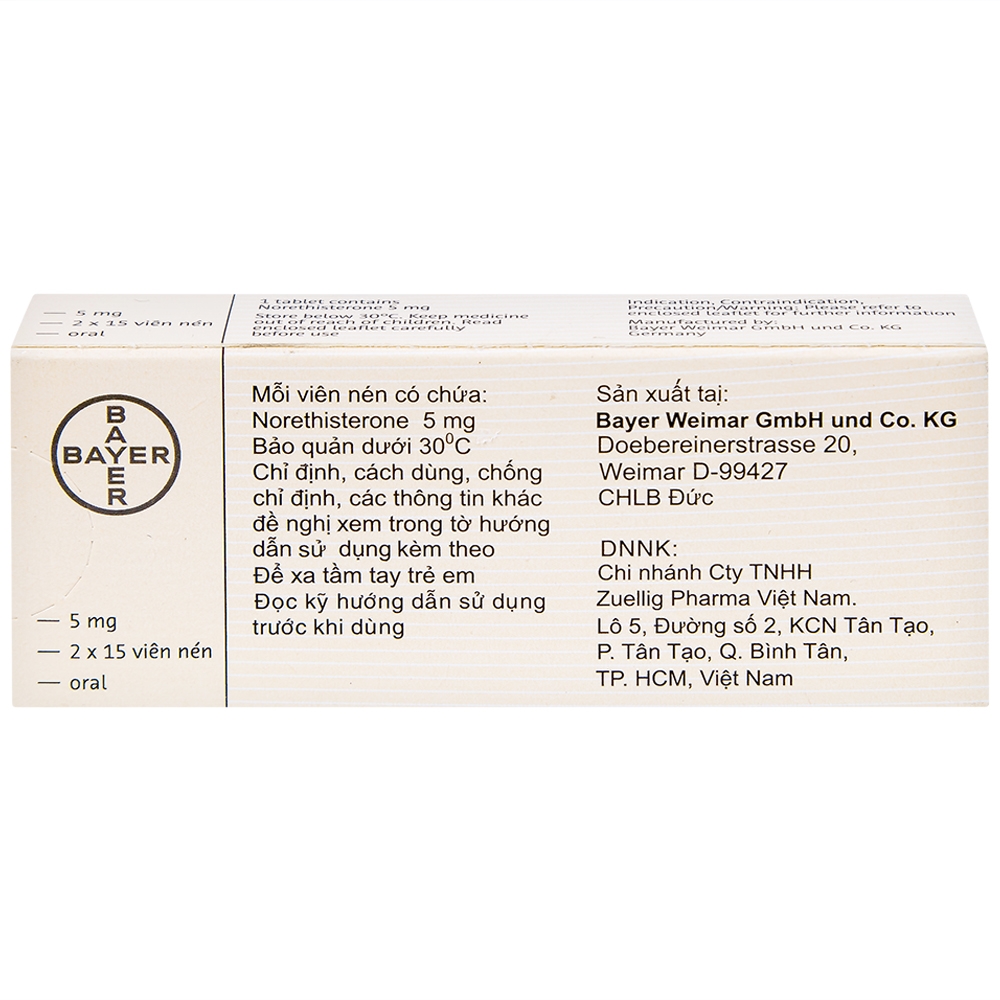 Hình ảnh Thuốc Primolut N Bayer điều trị xuất huyết do rối loạn chức năng, vô kinh (2 vỉ x 15 viên)