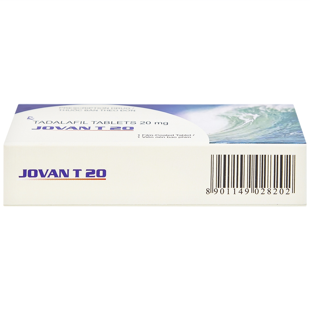 Hình ảnh Viên nén Jovan T 20 Cadila điều trị rối loạn cương dương (1 vỉ x 1 viên)