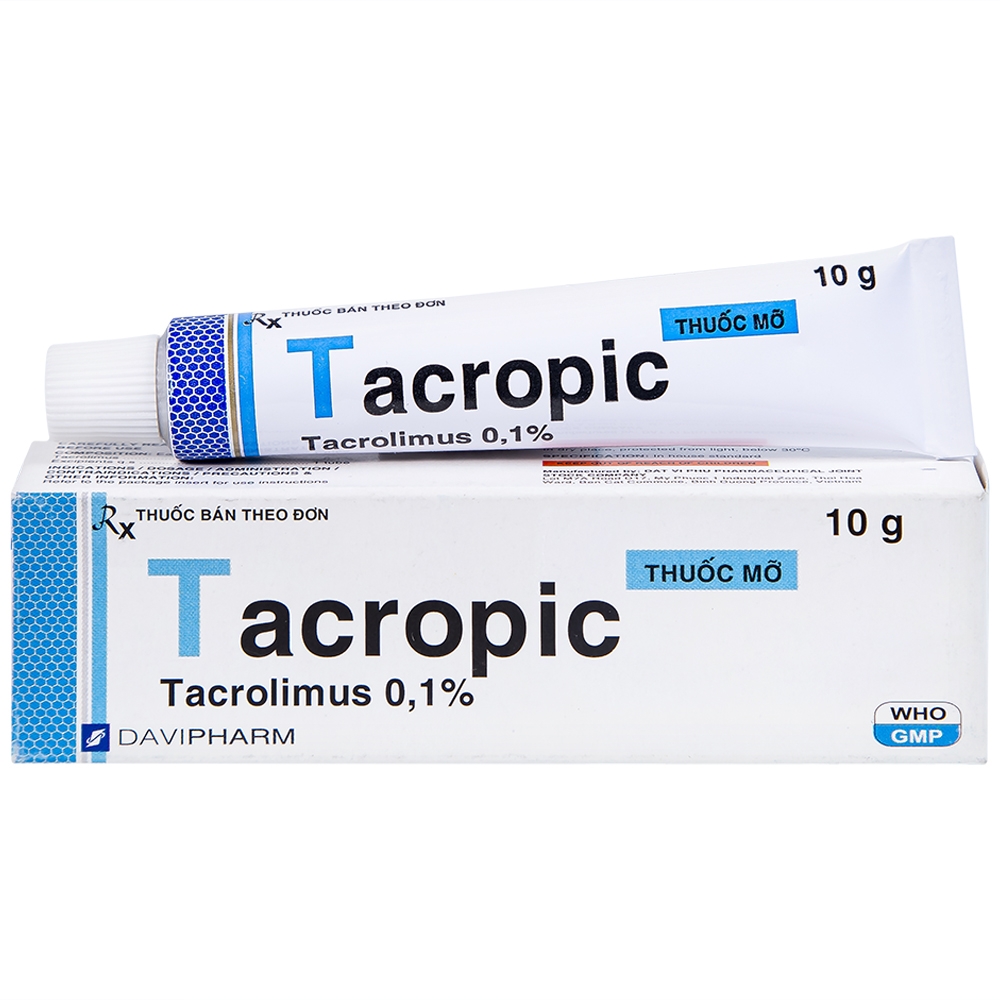 Hình ảnh Thuốc mỡ Tacropic Tacrolimus 0,1% Davipharm điều trị chàm thể tạng (10g)