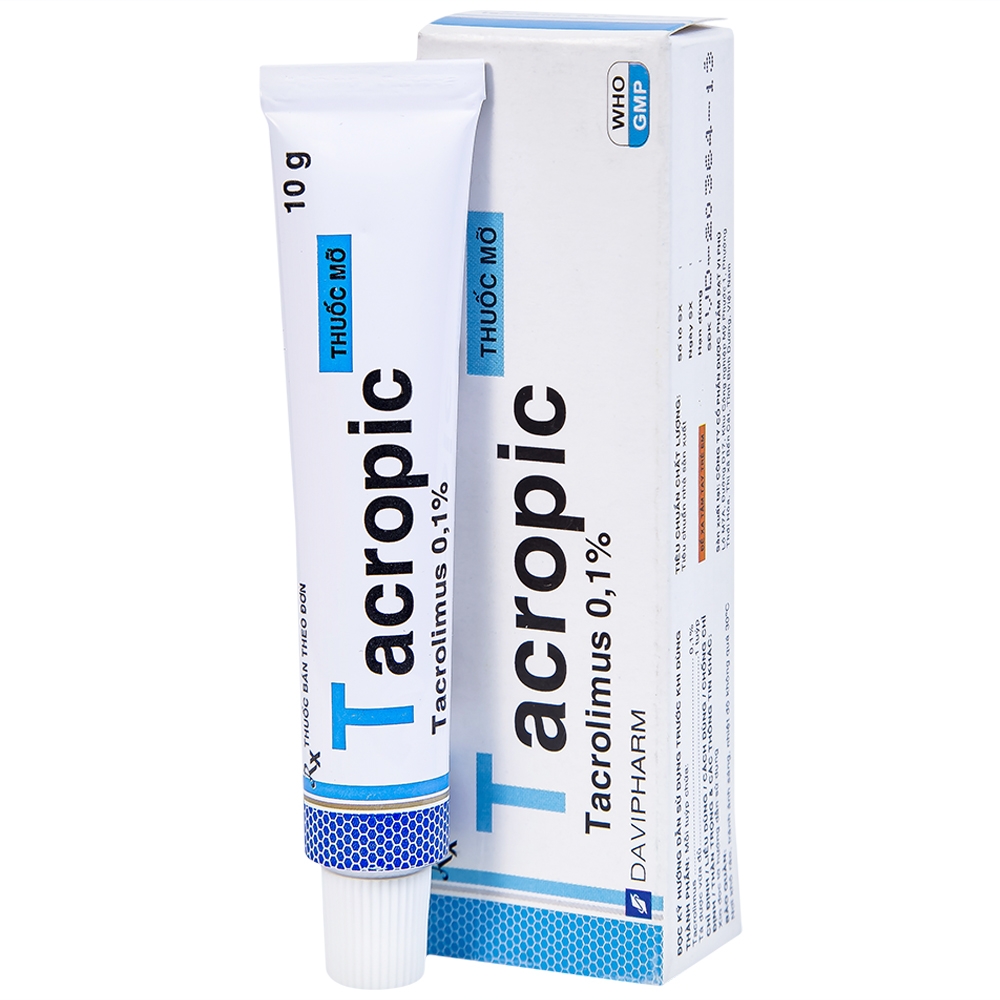 Hình ảnh Thuốc mỡ Tacropic Tacrolimus 0,1% Davipharm điều trị chàm thể tạng (10g)