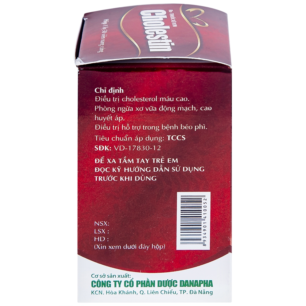 Hình ảnh Thuốc Cholestin Danapha phòng ngừa xơ vữa động mạch, cao huyết áp (50 viên)