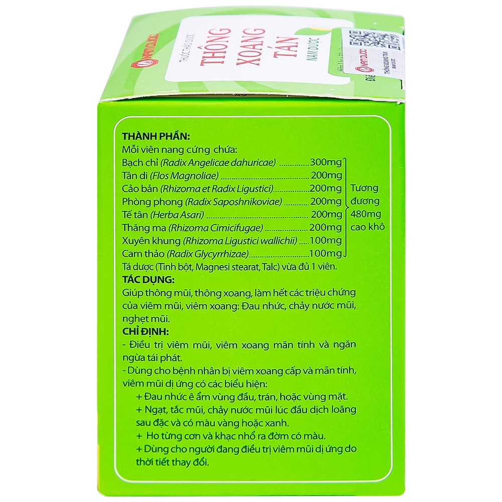 Hình ảnh Thuốc Thông Xoang Tán Nam Dược điều trị viêm xoang mãn tính (50 viên)