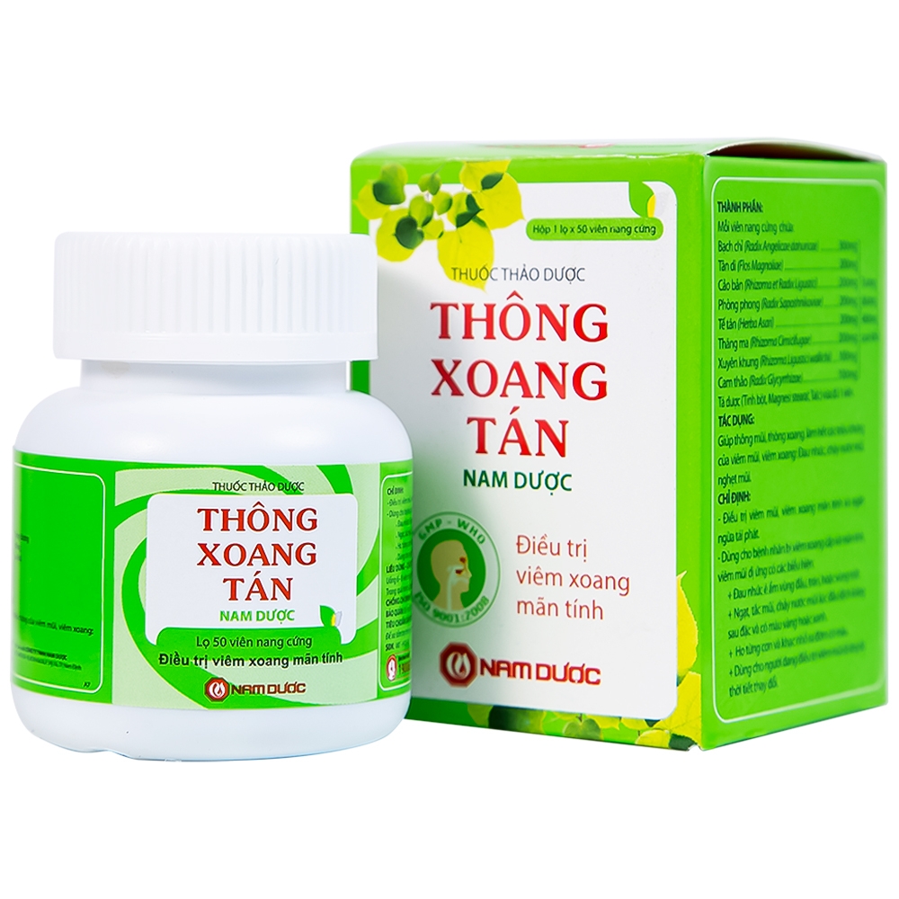 Hình ảnh Thuốc Thông Xoang Tán Nam Dược điều trị viêm xoang mãn tính (50 viên)