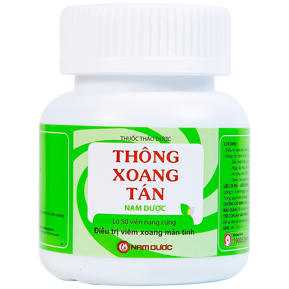 Hình ảnh Thuốc Thông Xoang Tán Nam Dược điều trị viêm xoang mãn tính (50 viên)