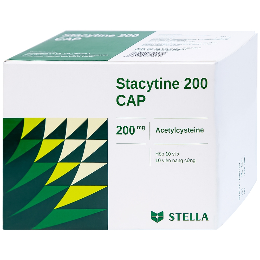 Hình ảnh Thuốc Stacytine 200 CAP Stella điều trị long đờm trong viêm phế quản (10 vỉ x 10 viên)