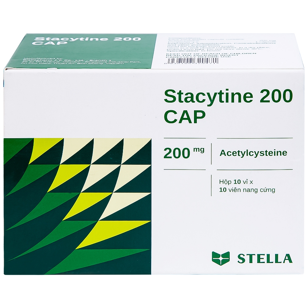 Hình ảnh Thuốc Stacytine 200 CAP Stella điều trị long đờm trong viêm phế quản (10 vỉ x 10 viên)