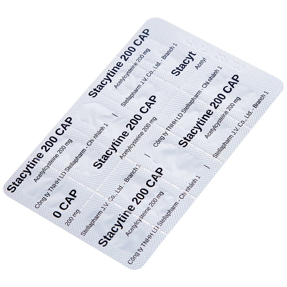 Hình ảnh Thuốc Stacytine 200 CAP Stella điều trị long đờm trong viêm phế quản (10 vỉ x 10 viên)