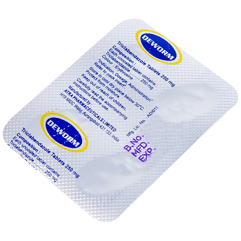 Hình ảnh Thuốc Deworm AtraZeneca điều trị bệnh sán lá gan lớn, sán lá phổi (4 viên)
