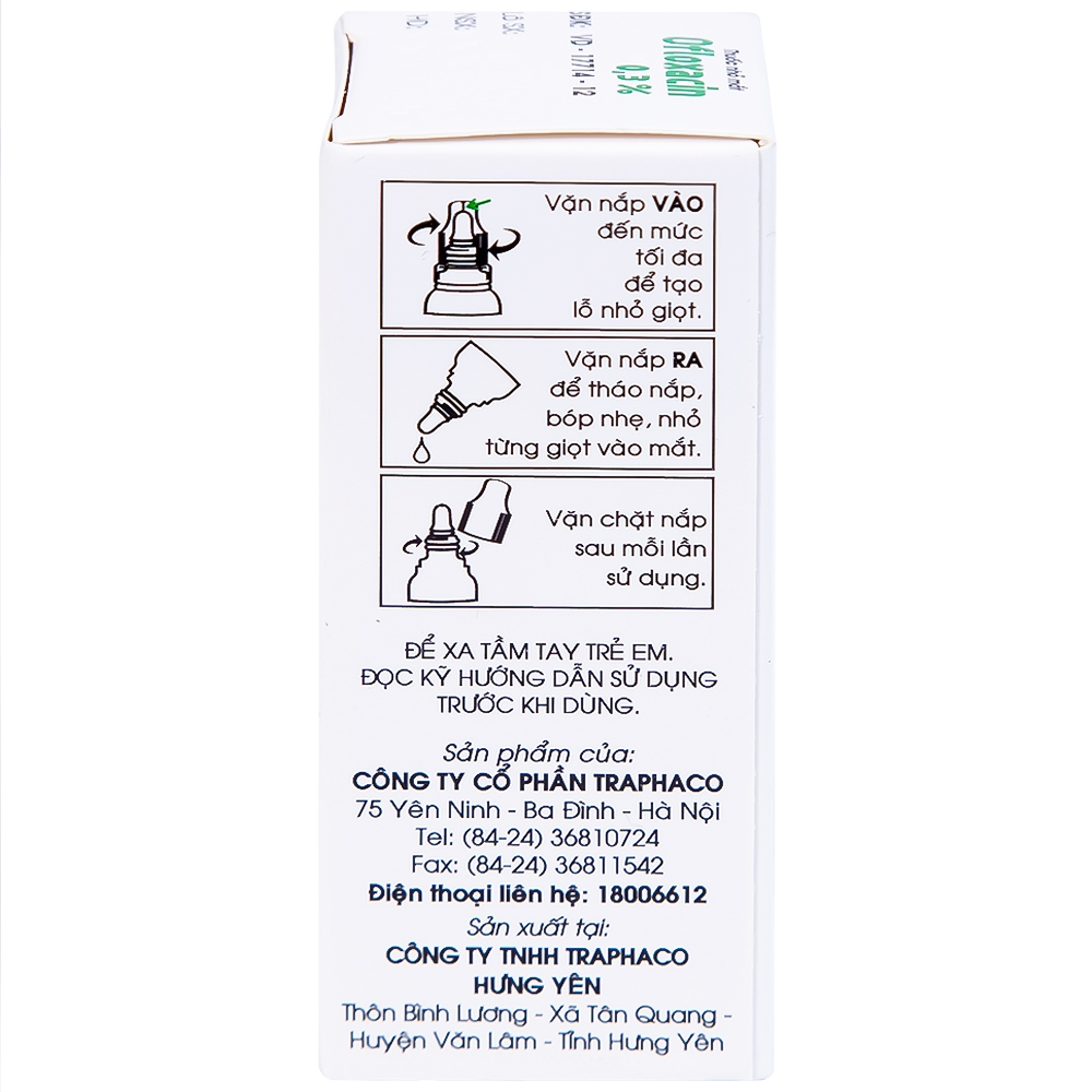 Hình ảnh Thuốc nhỏ mắt Ofloxacin 0,3% Traphaco điều trị nhiễm trùng mắt, viêm kết mạc (6ml)