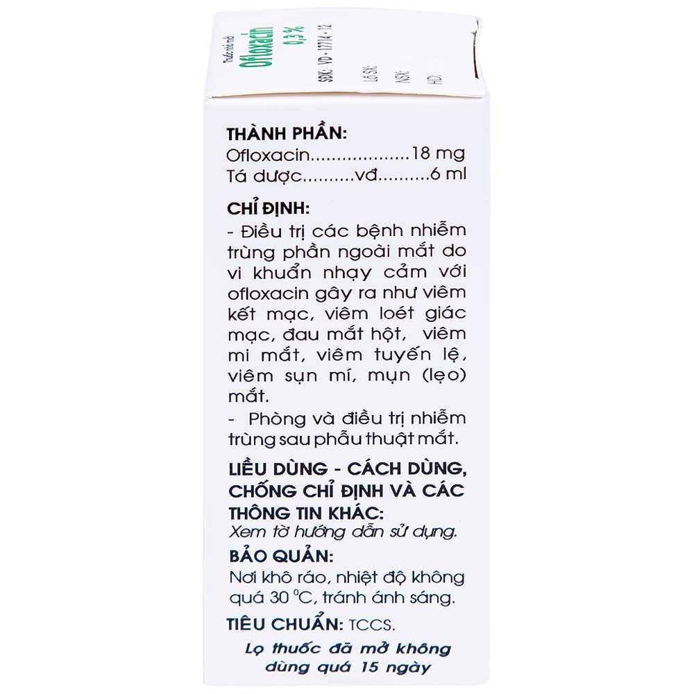 Hình ảnh Thuốc nhỏ mắt Ofloxacin 0,3% Traphaco điều trị nhiễm trùng mắt, viêm kết mạc (6ml)