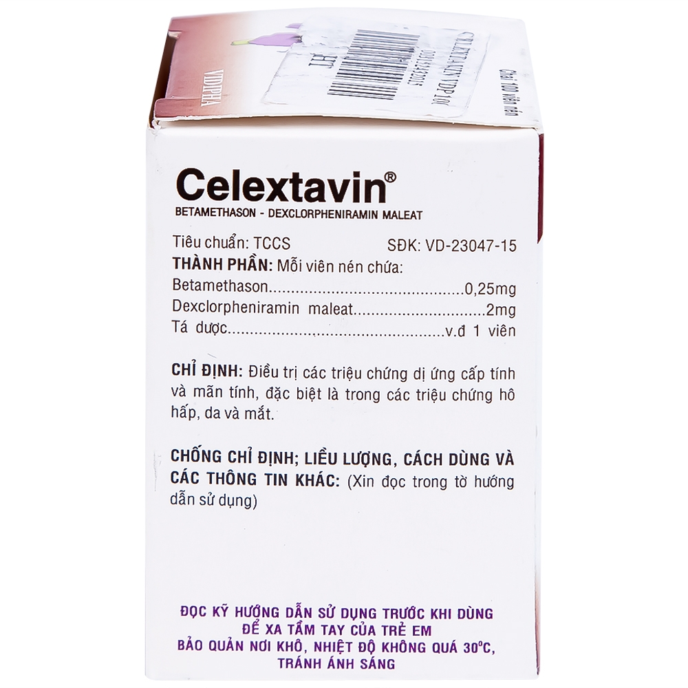 Hình ảnh Thuốc Celextavin Vidipha điều trị dị ứng cấp tính và mãn tính (100 viên) 