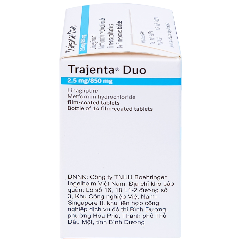 Hình ảnh Thuốc Trajenta Duo 2.5mg/850mg Boehringer điều trị đái tháo đường típ 2 (14 viên)
