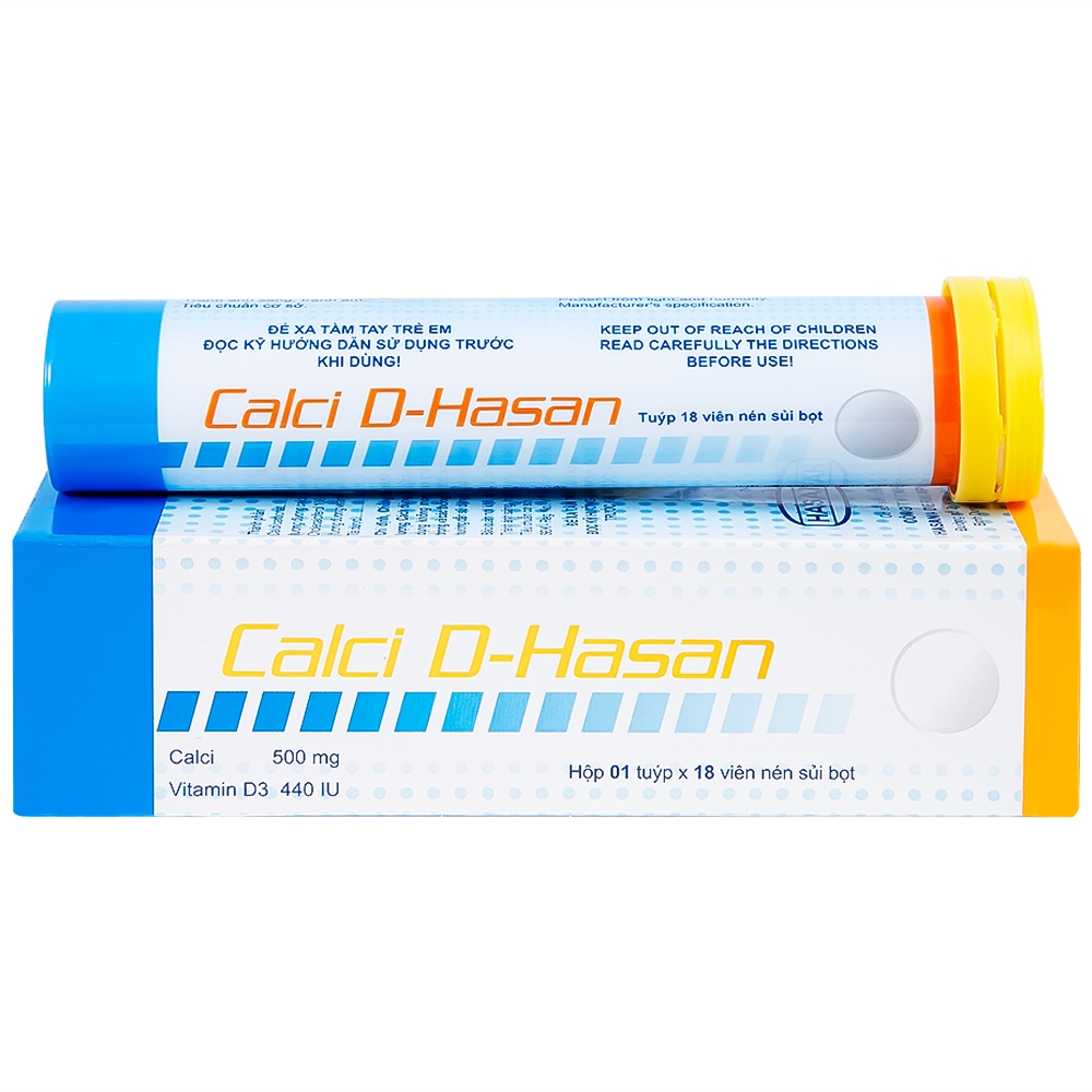 Hình ảnh Viên sủi Calci D-Hasan điều trị loãng xương, bổ sung Canxi và Vitamin D (18 viên)