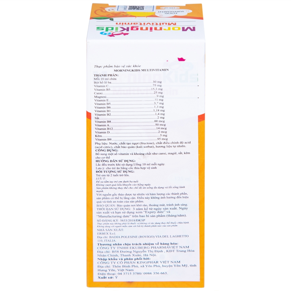 Hình ảnh Siro MorningKids Multivitamin Bổ sung Vitamin và khoáng chất (125ml)