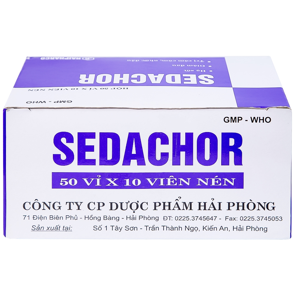 Hình ảnh Thuốc Sedachor Haripharco hạ sốt, giảm đau, trị cảm cúm, nhức đầu (50 vỉ x 10 viên)