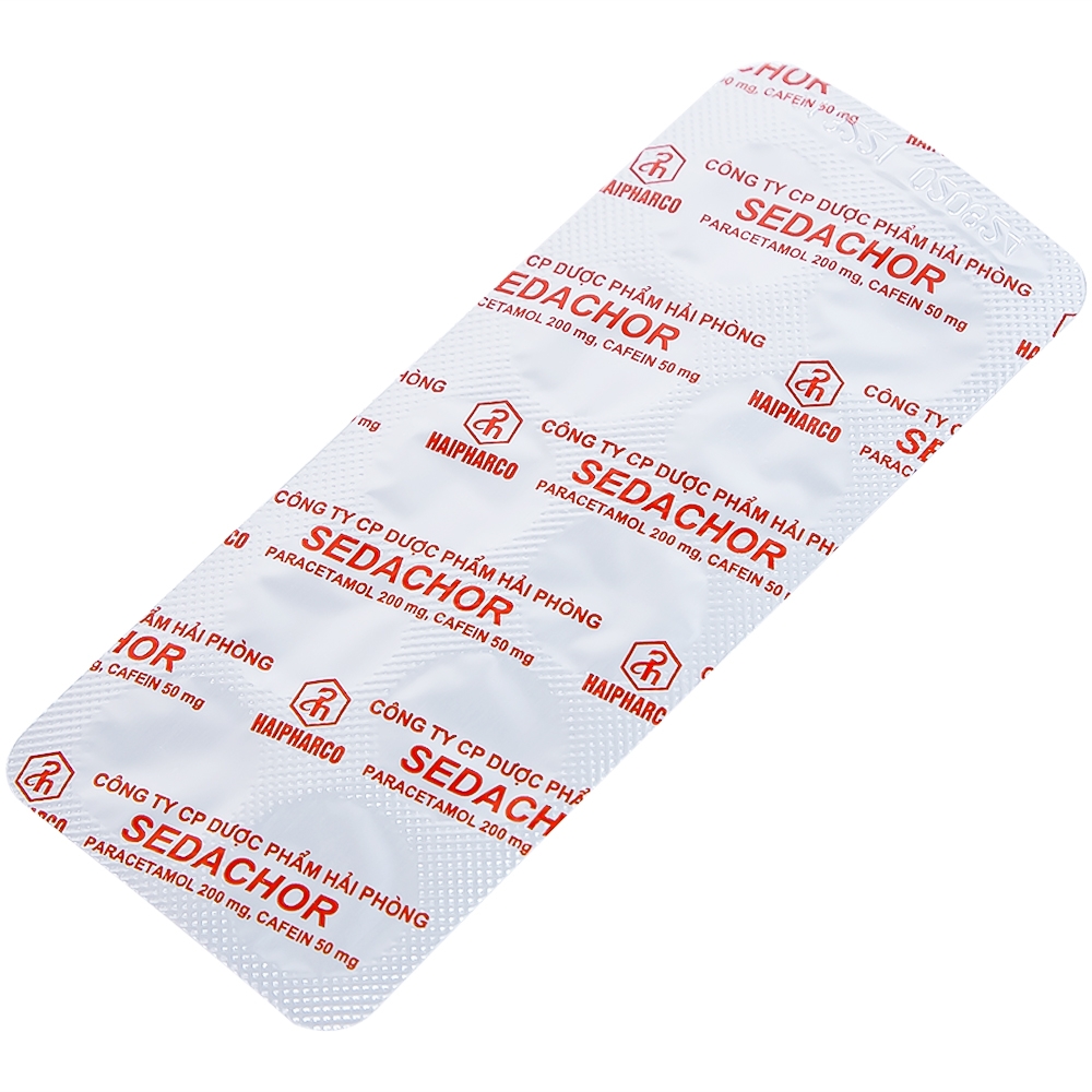 Hình ảnh Thuốc Sedachor Haripharco hạ sốt, giảm đau, trị cảm cúm, nhức đầu (50 vỉ x 10 viên)