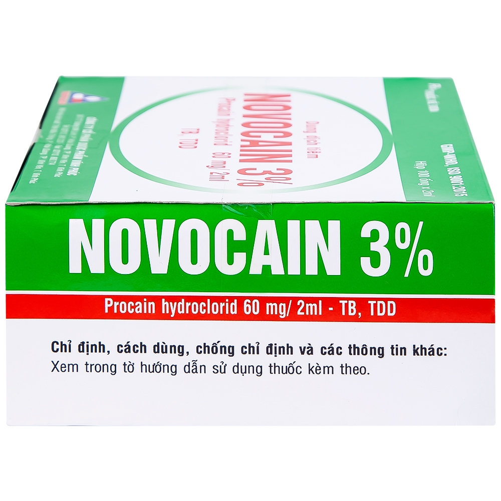 Hình ảnh Dung dịch tiêm Novocain 3% Vinphaco gây tê tiêm thấm, gây tê vùng, gây tê tủy sống (100 ống x 2ml) 