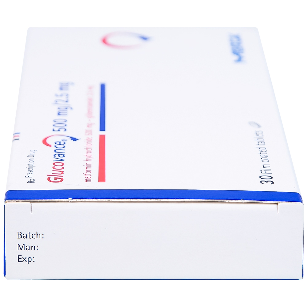 Hình ảnh Thuốc Glucovance 500mg/2.5 mg Merck điều trị tiểu đường típ 2 (2 vỉ x 15 viên)
