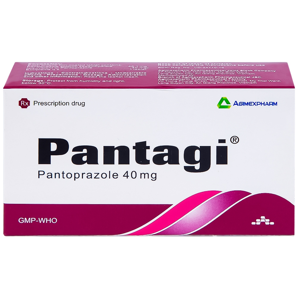 Hình ảnh Viên nén Pantagi 40mg Agimexpharm điều trị loét dạ dày - tá tràng (3 vỉ x 10 viên)