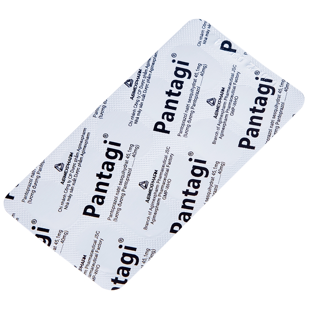 Hình ảnh Viên nén Pantagi 40mg Agimexpharm điều trị loét dạ dày - tá tràng (3 vỉ x 10 viên)