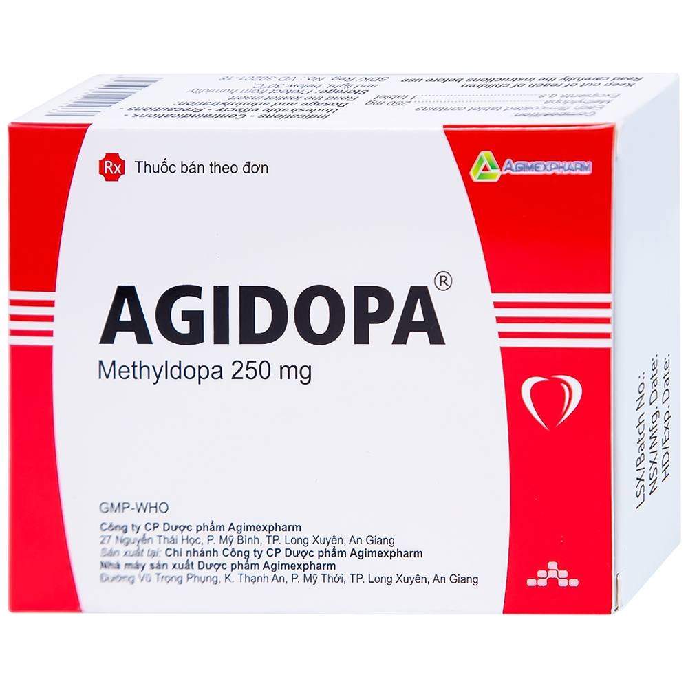 Hình ảnh Thuốc Agidopa Agimexpharm điều trị tăng huyết áp (2 vỉ x 10 viên)