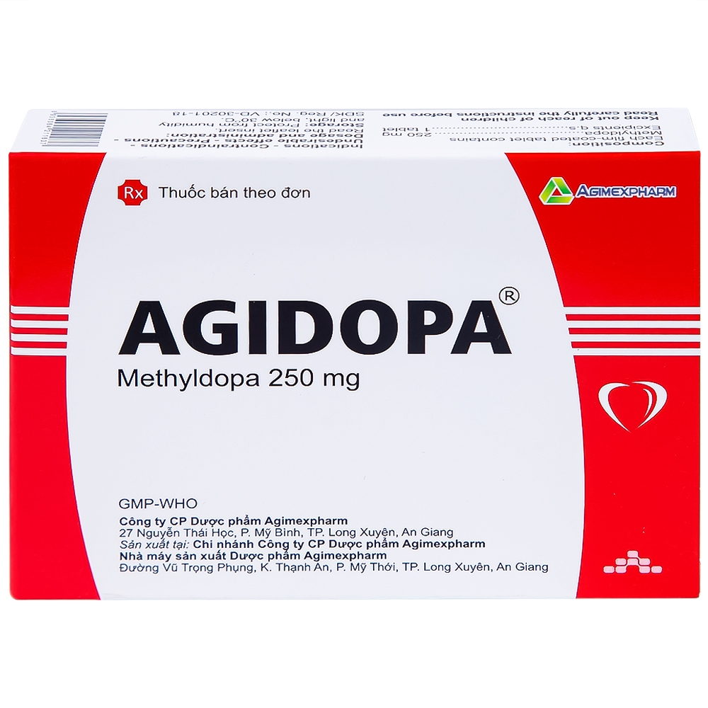 Hình ảnh Thuốc Agidopa Agimexpharm điều trị tăng huyết áp (2 vỉ x 10 viên)