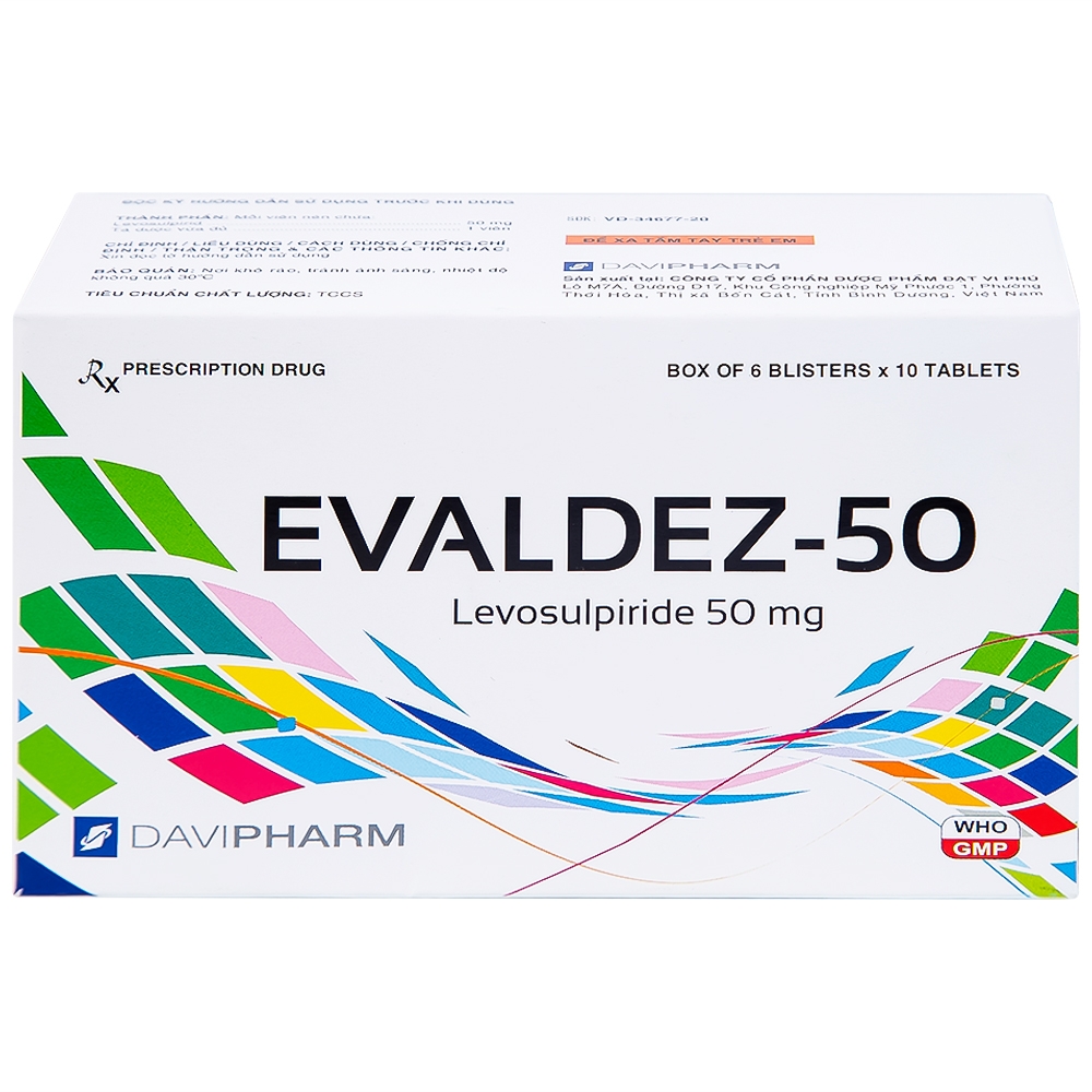 Hình ảnh Thuốc Evaldez 50 Davipharm điều trị trầm cảm (6 vỉ x 10 viên)
