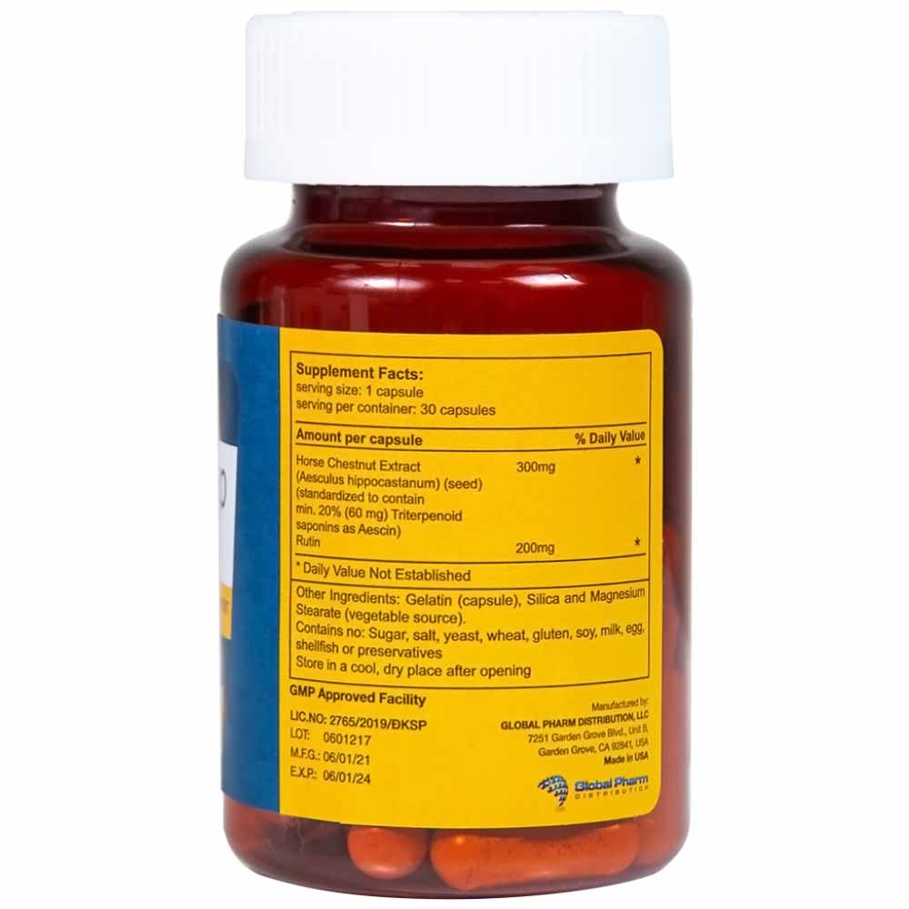 Hình ảnh Viên uống Venocap Global Pharm giúp cải thiện các triệu chứng suy giãn tính mạch (30 viên)