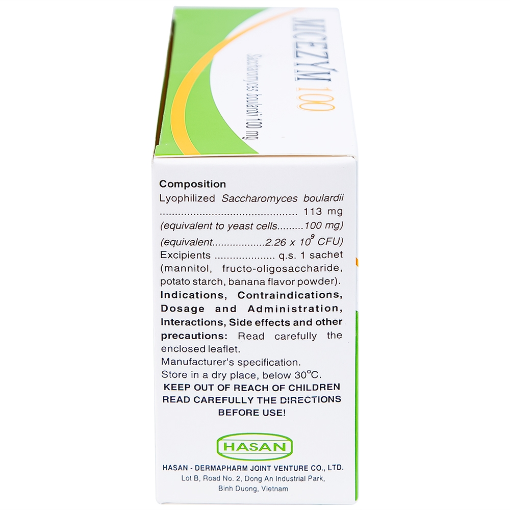 Hình ảnh Thuốc bột Micezym 100 Hasan phòng ngừa và điều trị tiêu chảy (30 gói x 1g))
