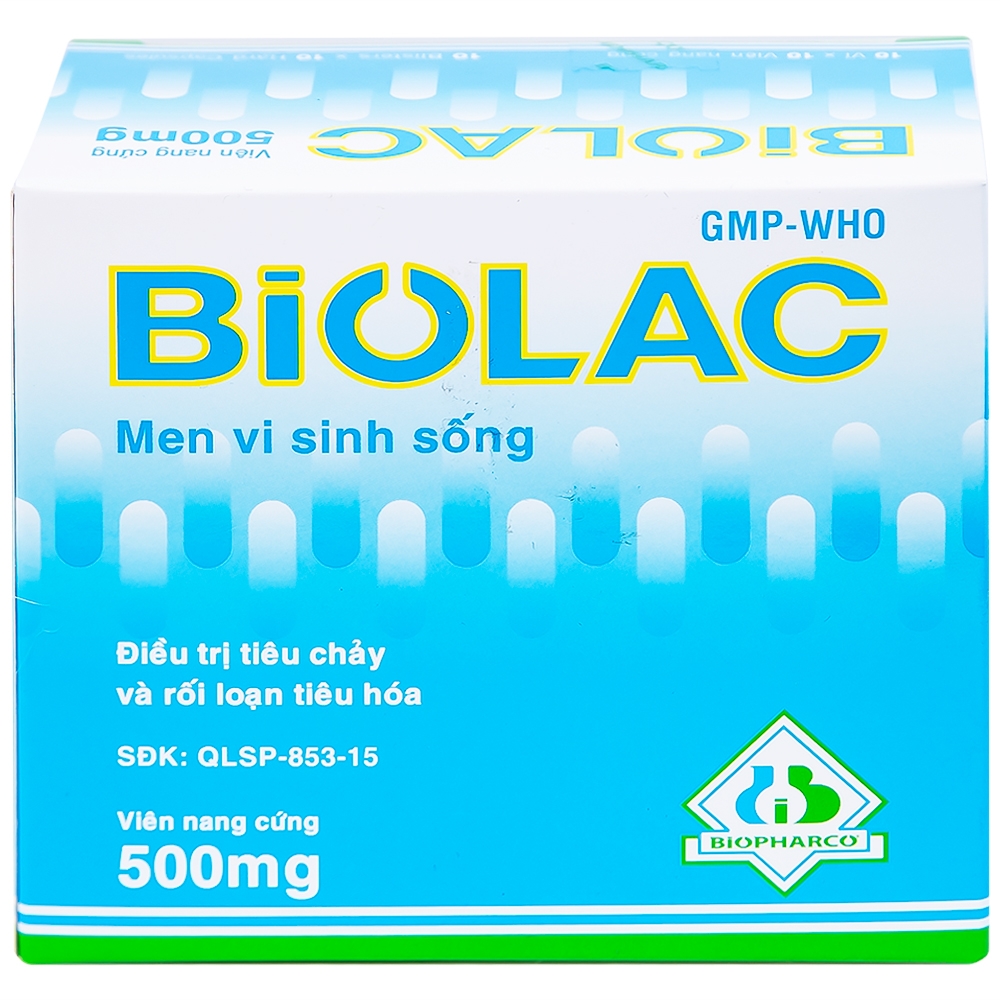 Hình ảnh Men vi sinh sống Biolac Biopharco điều trị tiêu chảy, rối loạn tiêu hóa (10 vỉ x 10 viên)