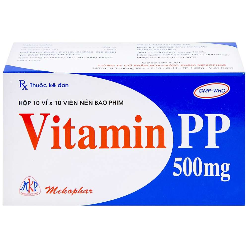 Hình ảnh Thuốc Vitamin PP 500mg Mekophar điều trị bệnh pellagra (10 vỉ x 10 viên)