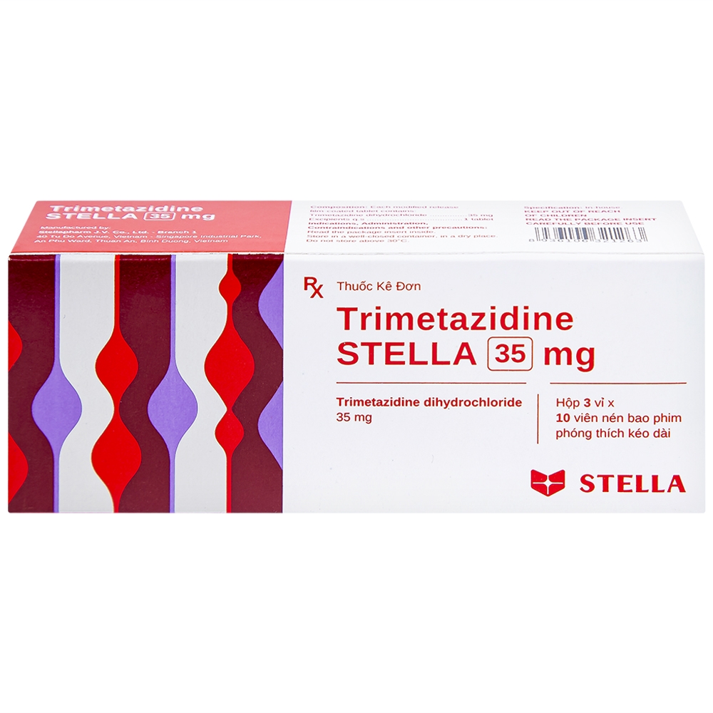 Hình ảnh Thuốc Trimetazidine Stella 35mg điều trị đau thắt ngực ổn định (3 vỉ x 10 viên)
