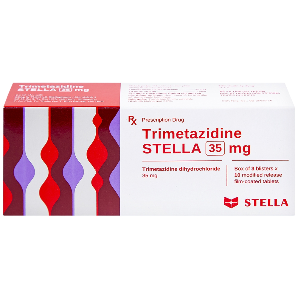 Hình ảnh Thuốc Trimetazidine Stella 35mg điều trị đau thắt ngực ổn định (3 vỉ x 10 viên)
