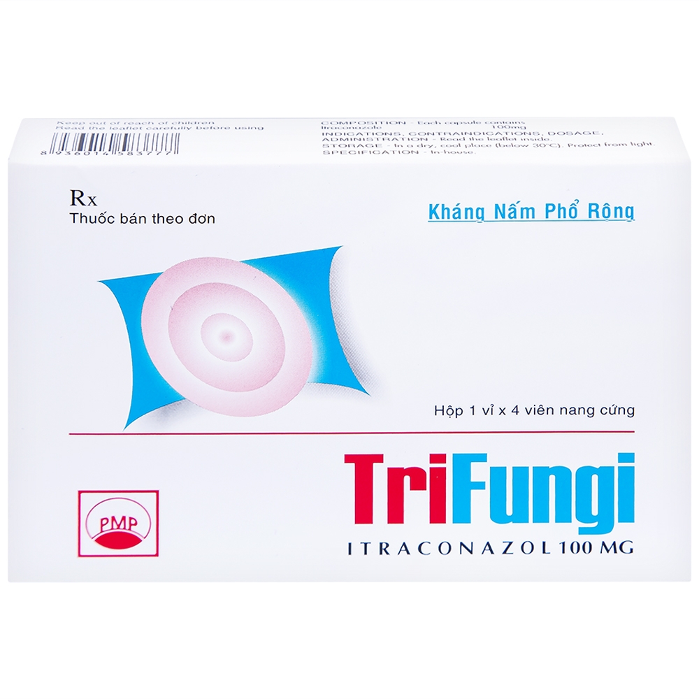 Hình ảnh Thuốc Trifungi Pymepharco điều trị nhiễm nấm Candida ở miệng - họng (1 vỉ x 4 viên)