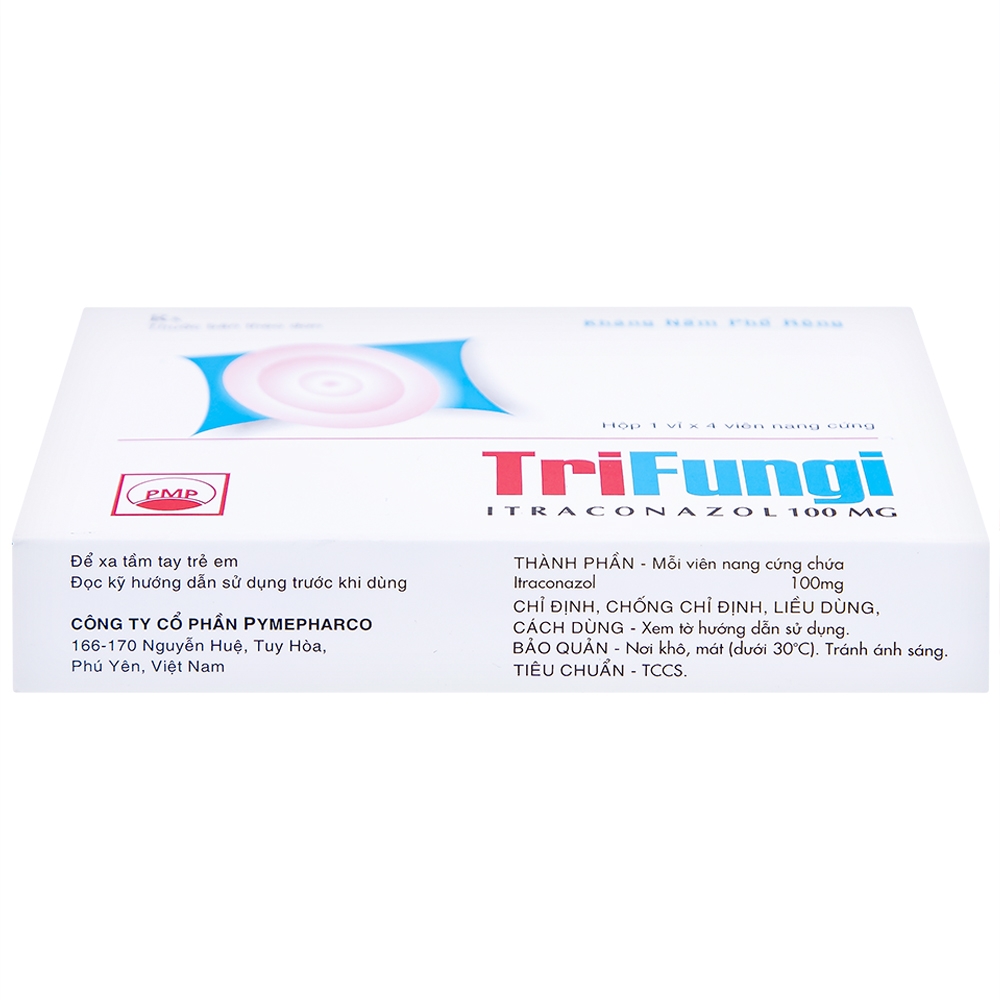 Hình ảnh Thuốc Trifungi Pymepharco điều trị nhiễm nấm Candida ở miệng - họng (1 vỉ x 4 viên)