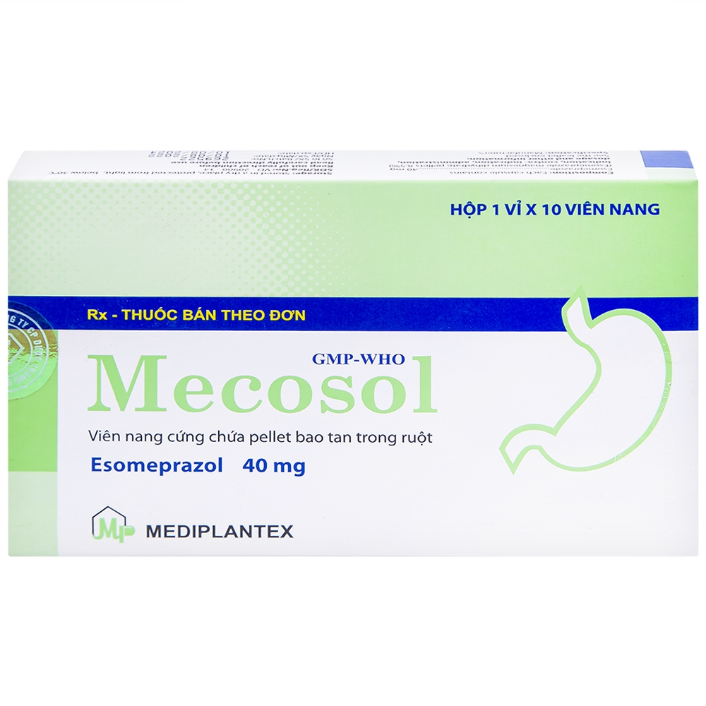Hình ảnh Viên nang cứng Mecosol 40mg Mediplantex điều trị bệnh trào ngược - dạ dày, thực quản (1 vỉ x 10 viên)
