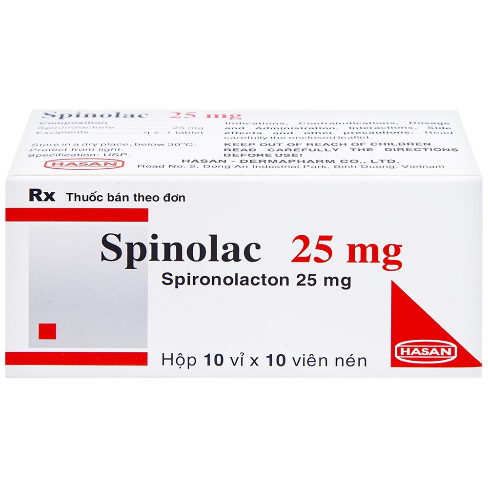 Hình ảnh Thuốc Spinolac 25mg Hasan điều trị phù do tim sung huyết (10 vỉ x 10 viên) 