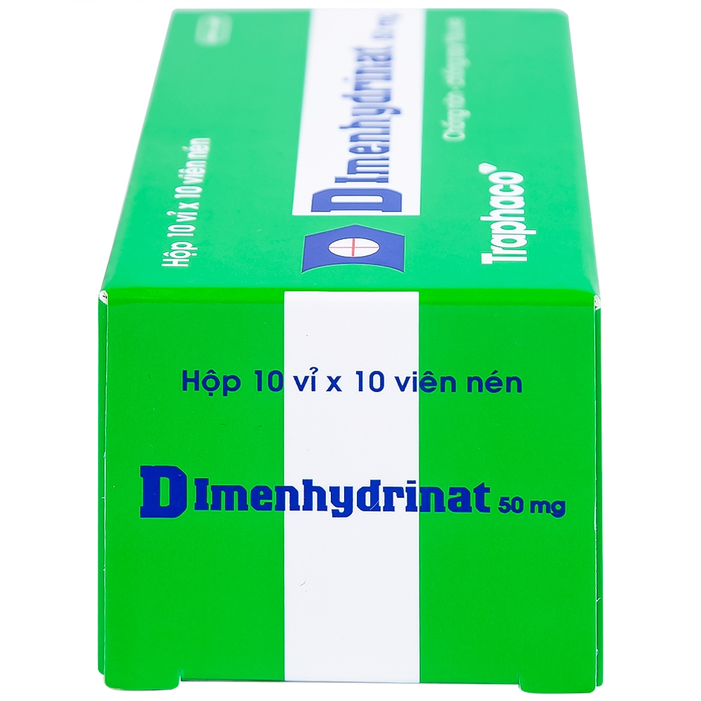 Hình ảnh Thuốc Dimenhydrinat 50mg Traphaco chống nôn, chống say tàu xe (10 vỉ x 10 viên)